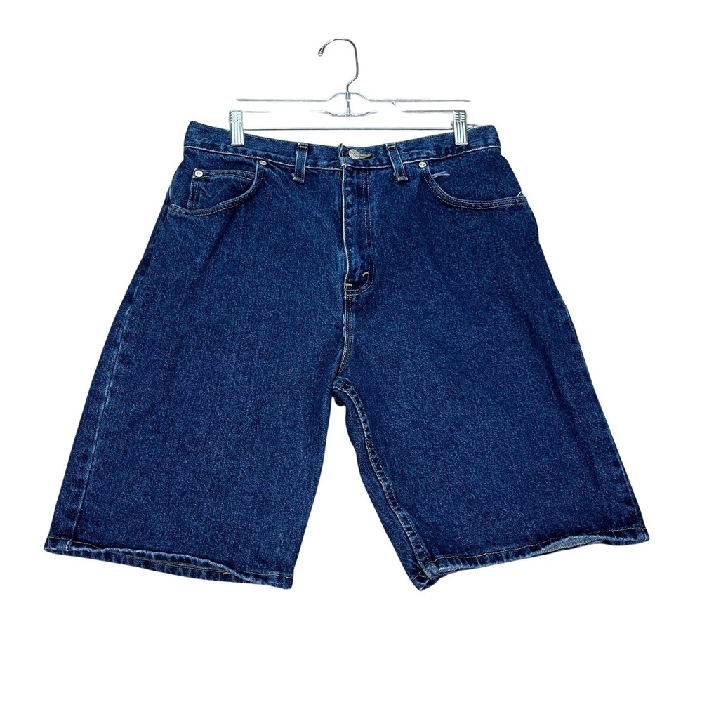 Vintage Faded Glory Denim Shorts Mens 34 Dark Blue Relaxed Fit Made in USA EUC